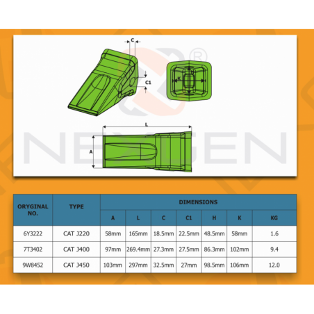 Tooth Bucket suitable for CAT  J400
