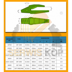 Bucket teeth adapter suitable for CAT J400 - 6I6404 / 7T3404