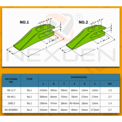 Bucket tooth for toothplate 24mm - Universal