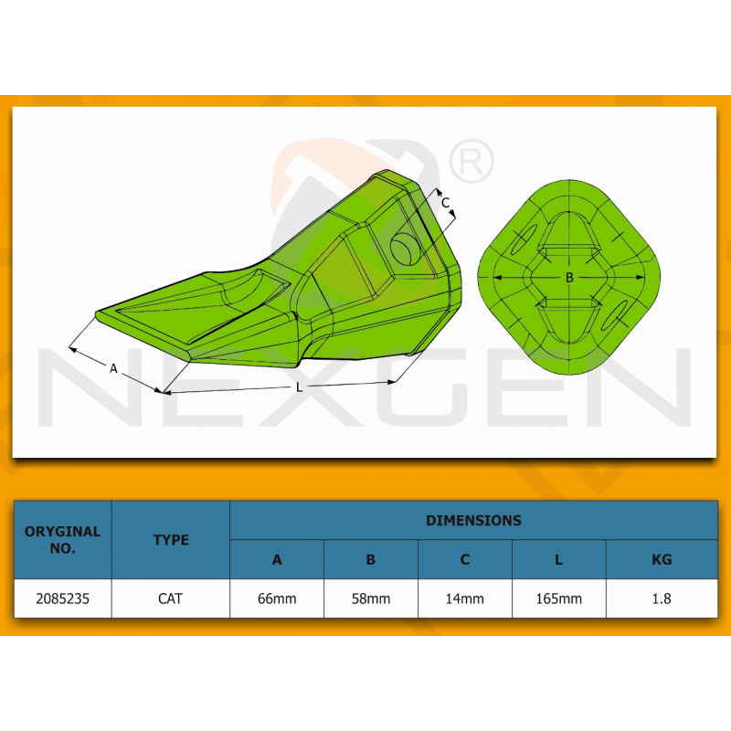 Зуб экскаватора подходит для CAT - 2085235