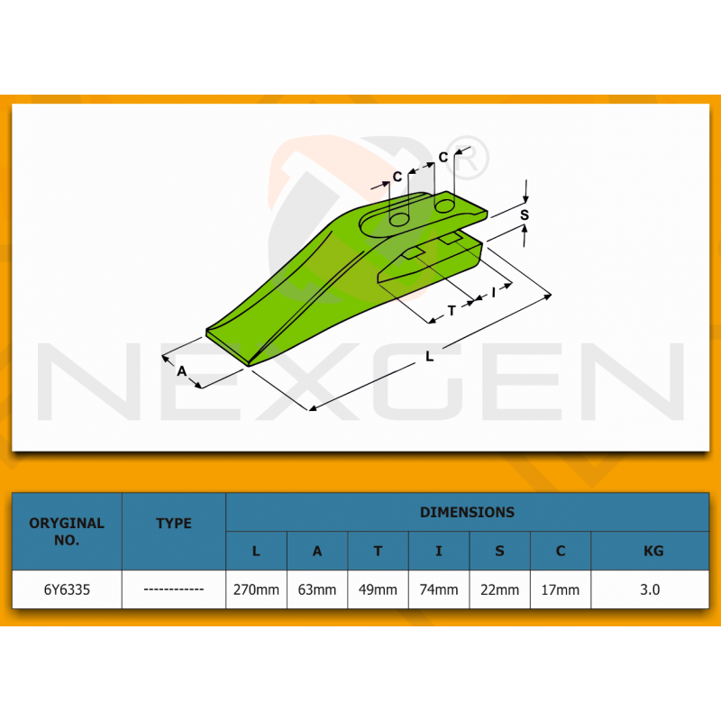 Зуб подходит для CAT/New Holland/FIAT KOBELCO