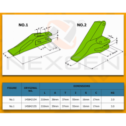 Tooth suitable for KUBOTA - Mini crawler excavators RH