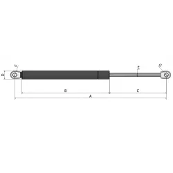 Siłownik gazowy szyby tylnej pasujący do JCB 3CX 4CX 1994-2001 - 331/20895