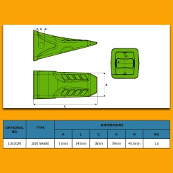 Tooth Bucket - J200 R suitable for CAT - 1U3202R