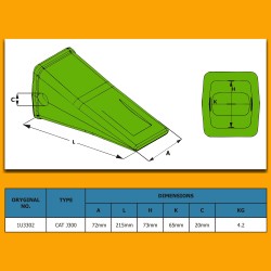 J300 Style Bucket Tooth With Pin & Retainer Set – Fits Caterpillar 1U-3302, 9J2308, 8E6259 (3 Pieces)