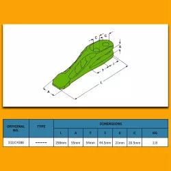 Tooth Bucket suitable for JCB 3CX 4CX - NEW MODEL / VOLVO BL61 BL71