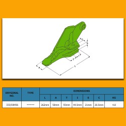 Tooth Bucket Left suitable for JCB 4CX 3CX - SHARK / NEW MODEL