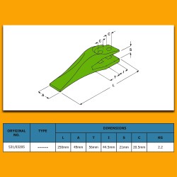 Tooth suitable for JCB - 2CX 3CX 4CX / VOLVO BL61 BL71