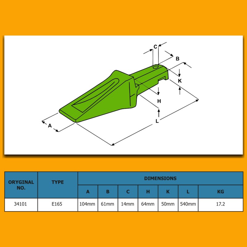 BOFORS B4 Excavator Bucket Tooth 34101 (Standard) GX-AFTER