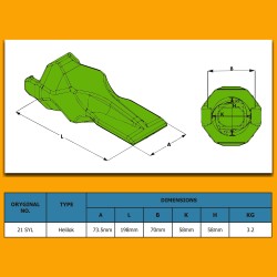 Tooth ESCO 21 SYL / Helilok - Replacement