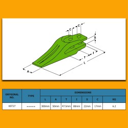 Ząb środkowy pasujący do KOMATSU WB97 WB93