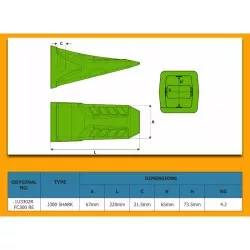 Nakładka zęba J300 LONG HD SHARK - pasująca do CAT