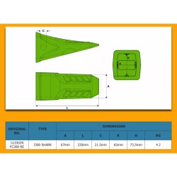 Tooth Bucket J300 LONG HD SHARK - suitable for CAT