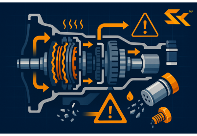 Powershift Transmission Failure: What Do Burnt Clutch Plates and Metal Shavings in the Oil Mean?